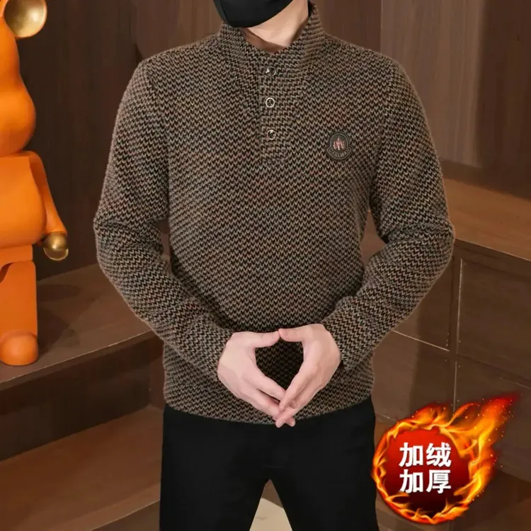 【总裁轻奢】冬新款男长袖卫衣网红帅百搭休闲时尚中青年加绒加厚潮