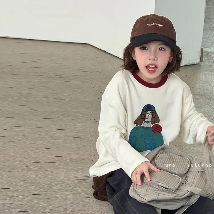 现货「UNO AUTUNNO」【棒球选手】双面优可丝女中大童撞色T恤GQ1639