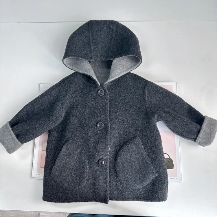 【双面穿双面呢外套】婴儿童上衣服男童女宝宝春秋冬大衣女童J28