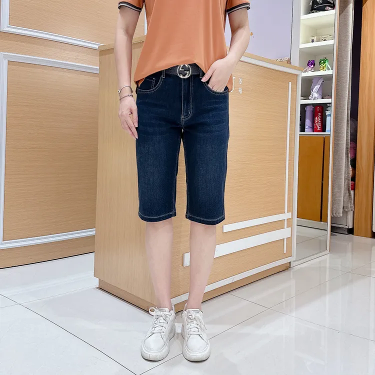 男士牛仔短裤4-813夏季薄款合身版五分短裤/长58厘米