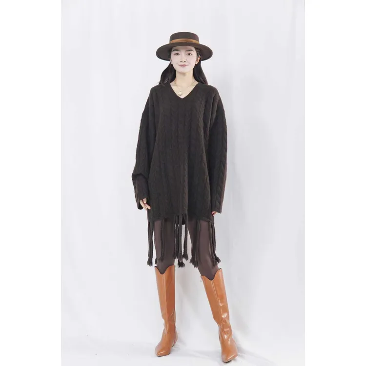 CHUN·「楠姆牦牛绒羊毛流苏针织衫」气质时尚休闲宽松显瘦秋冬休闲