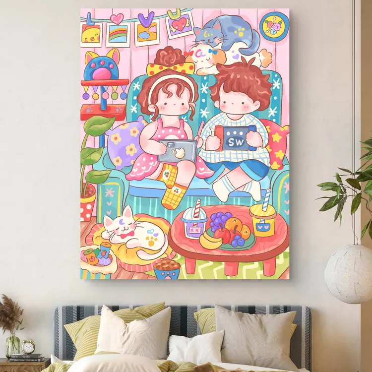 【莉莉定制】甜蜜陪伴 定制款十字绣65×80cm大格四股线绣62色