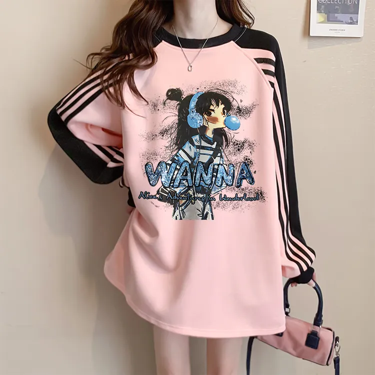 网红设计感三条杠加绒卫衣女2025秋冬韩版时尚宽松大码洋气上衣潮