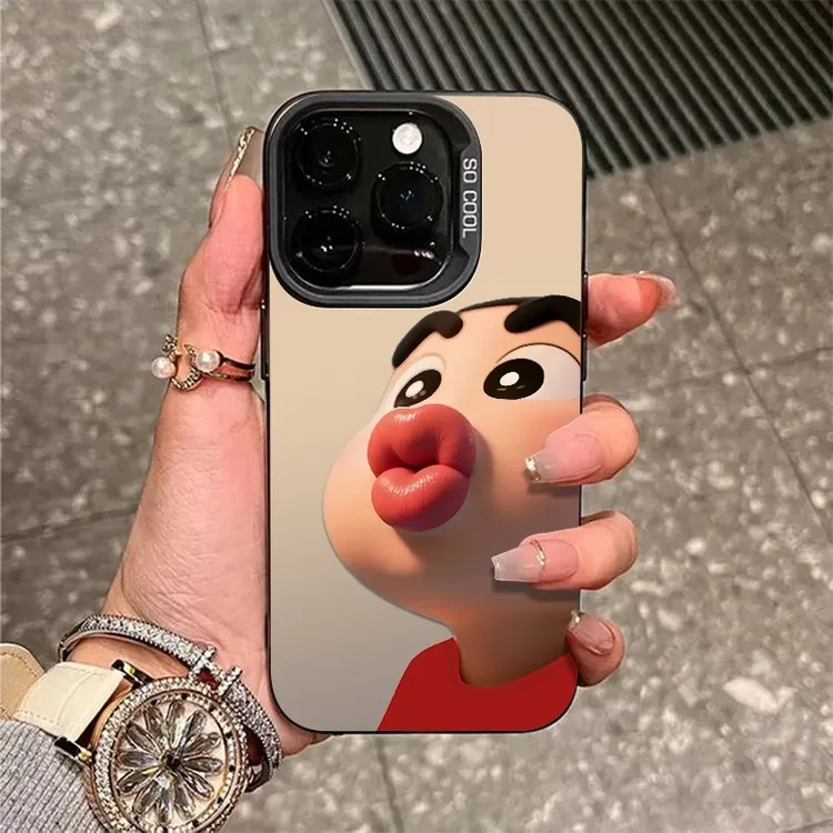 适用于搞怪小新苹果16promax彩银imd手机壳新款华为oppovivo小米