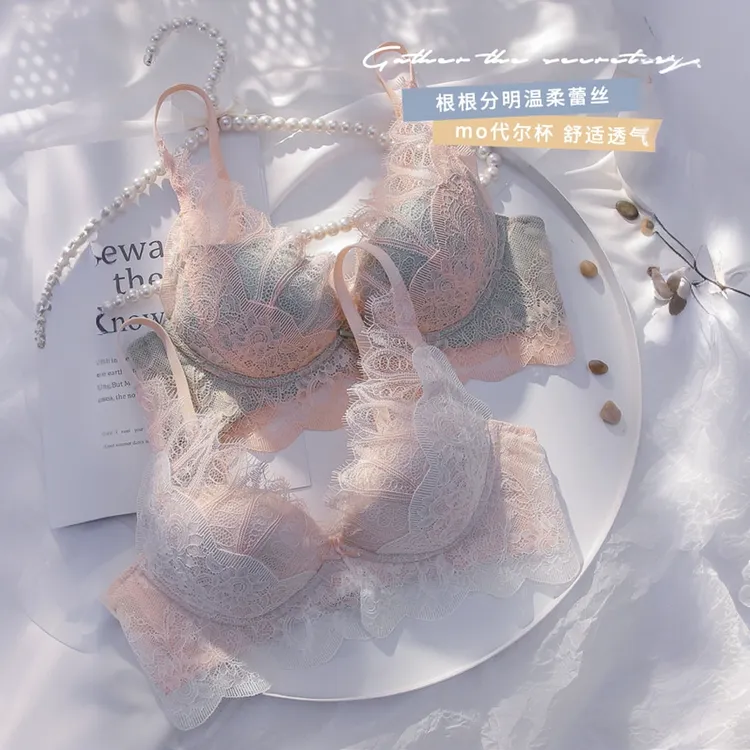 维多利亚纯欲内衣小胸聚拢无钢圈防下垂性感蕾丝2025收副乳文胸