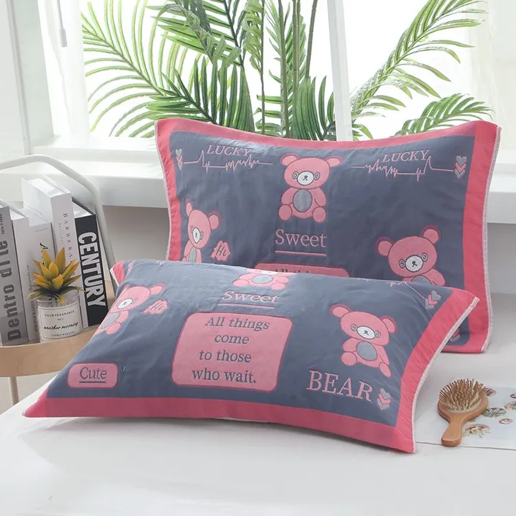 中号高档纯棉纱布枕巾一对（2条装）不起球吸汗耐脏加厚 听主播介绍