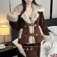 彭裳裳【松烟入梦】冬装上新女士潮流保暖绒加厚睡衣舒适百搭居家服