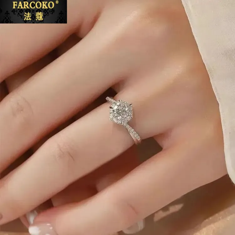 法蔻扭臂钻戒女款求婚轻奢小众告白戒指送女友老婆圣诞情人节