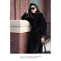 LELE CONCEPT｜【如一】冬净版无领腰带款皮毛一体轻奢长款D0109