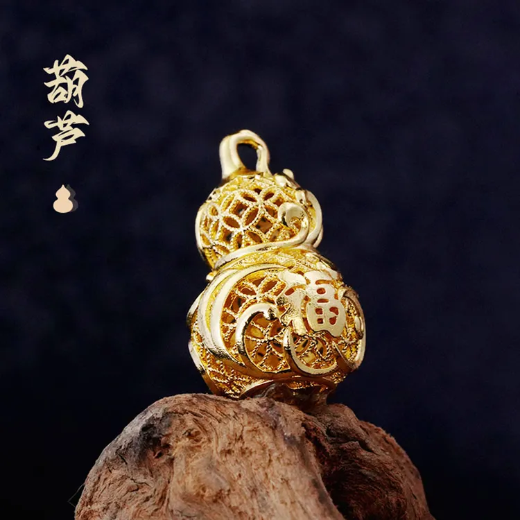 融德工坊镂空花丝葫芦黄铜福禄中式国潮风