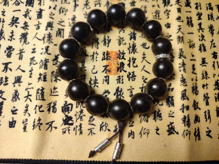 沉水级黑檀木非洲紫光檀木乌木木珠手串佛珠男女手持单圈禅意