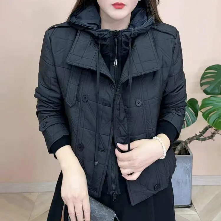 2025冬季新品时尚百搭风衣棉服设计感外套休闲女士长袖上衣8247