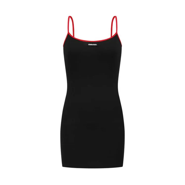喜哥Black Red Cami Dress 黑色红边摇滚吊带裙