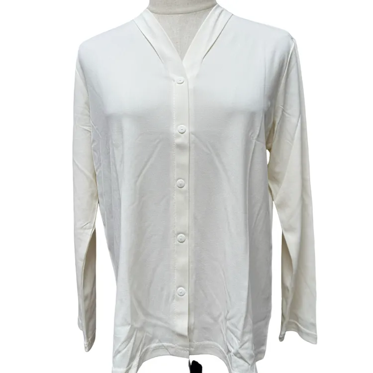 针织重磅强捻丝假开衫女士套头长袖