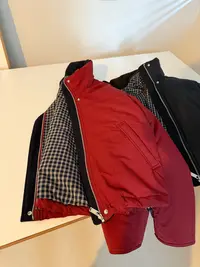 miss muzi“热面包”高端线～三防正反两穿厚实保暖撞色格纹棉服外套