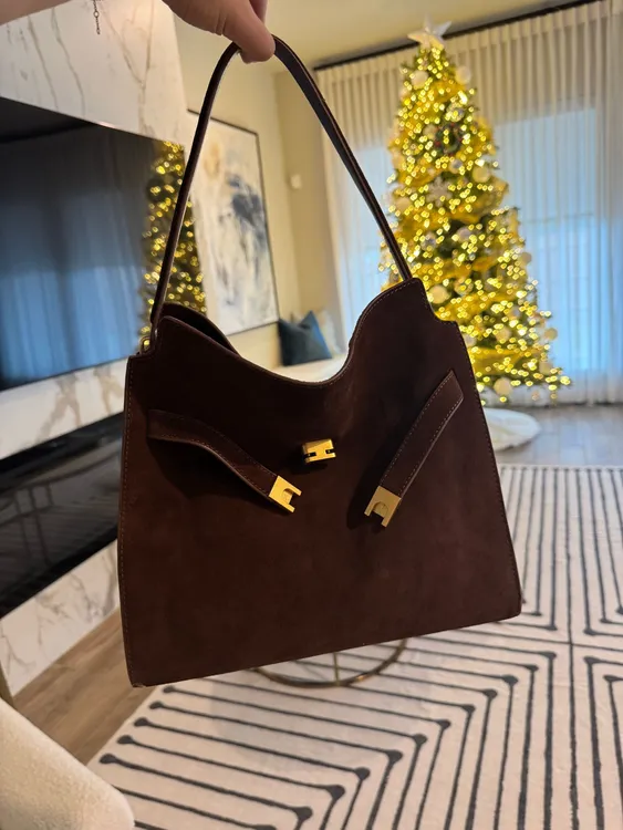 无品牌高级感轻奢复古大容量通勤包女士手提单肩包托特包 直播