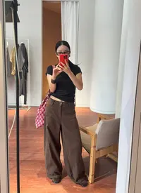 鑫燃KIKI 复古时尚潮流巴黎裤休闲磨毛牛仔裤配腰带 80016  MS(K)