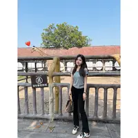 大丫 【微喇王炸】 高腰显瘦显腿长黑色九分微喇牛仔裤