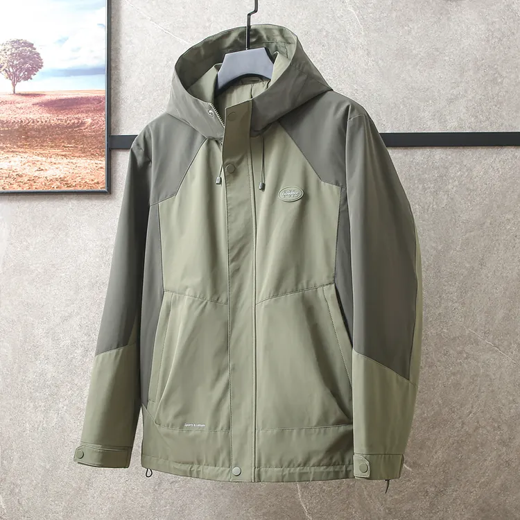 防风防水 品牌撤柜男装户外休闲绿色外套男款外壳夹克单件