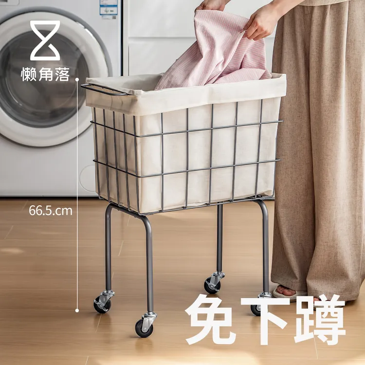 懒角落脏衣篓脏衣服收纳筐桶家用洗污衣篮子推车带轮卫生间置物架