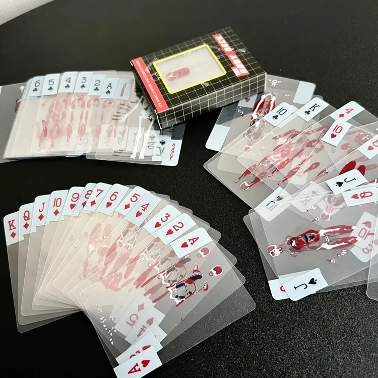 人体切片扑克牌花切骨骼创意解压玩具透明胶片扑克车文化