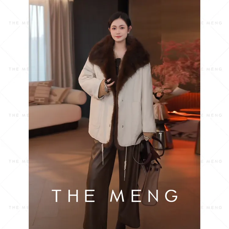 THE MENG【雪域】水洗棉糯软御寒锁温长毛草草外套#M253A1271