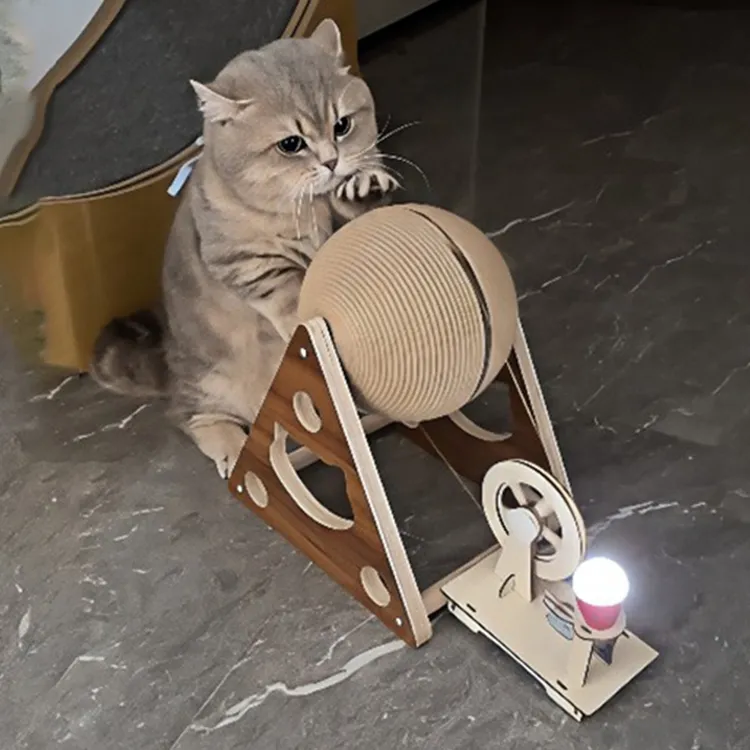 小猫咪发电机剑麻绳猫抓板耐磨不掉屑立式猫抓球猫咪磨爪解闷玩具