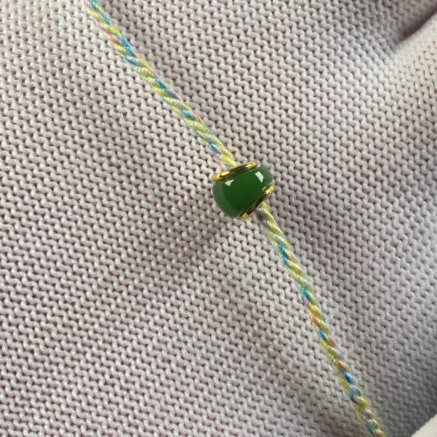 纯手工菜籽绿军绿色精工斜切大肠马蹄珠迷你创意镶嵌编绳手编桶珠