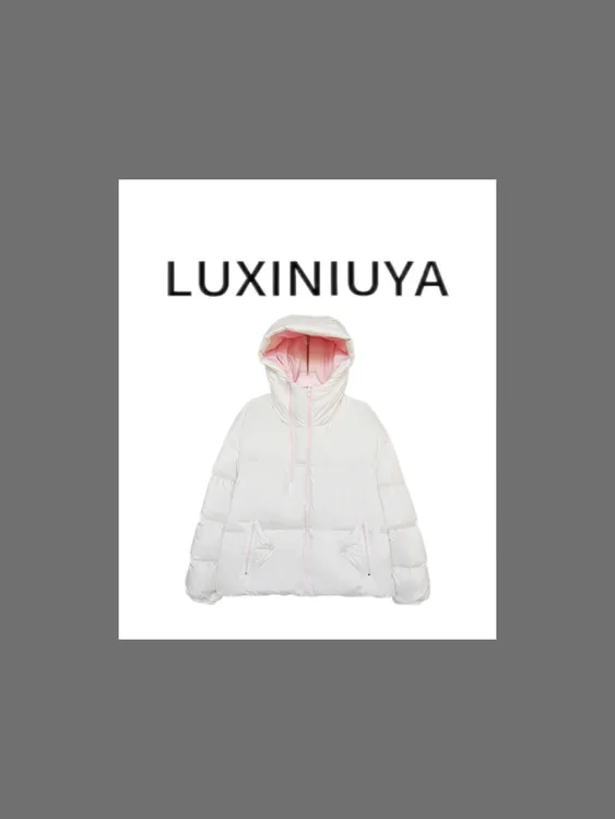 【LUXINIUYA】寒冬热舱 防水防静电撞色连帽双拉链羽绒服#QDS192