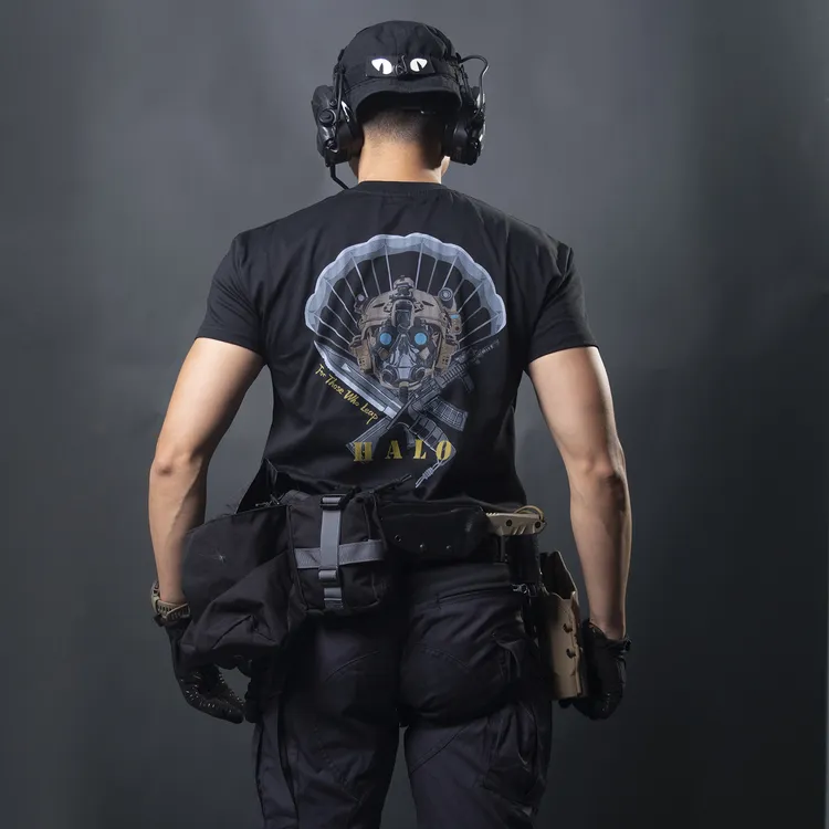 HALO Gear 天降突袭 天降者系列T01军事伞降周边健身运动短袖