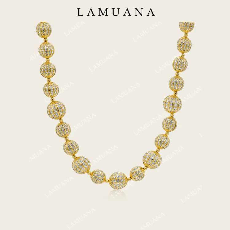 合金项链 LAMUANA金色热气球项链颈链锁骨链小金球设计感78737