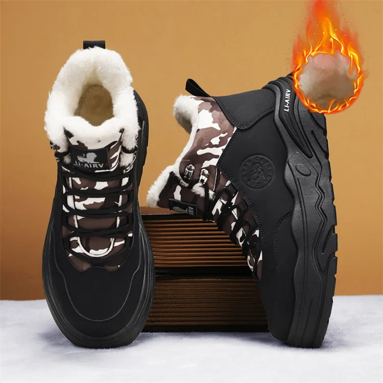 东北雪地靴男冬季加绒加厚保暖棉鞋男士零下40度户外防水防寒棉靴