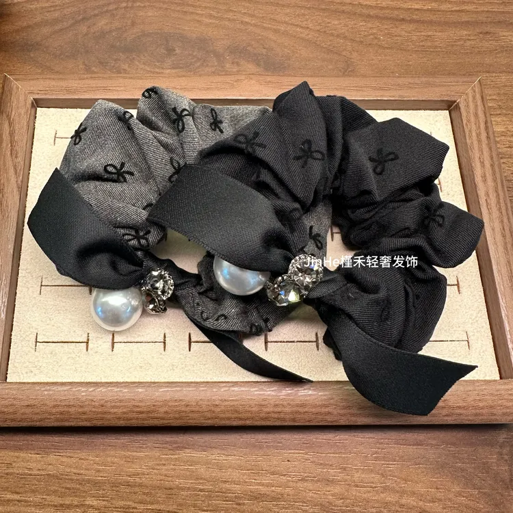 D001韩系ins蝴蝶结大肠发圈时尚气质日常百搭轻奢法式2025秋款