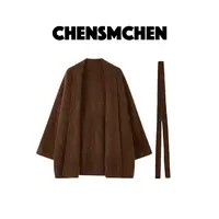 CHENSMCHEN 绵羊毛拉毛外套女时尚百搭休闲显瘦开衫上衣CSR9111WL