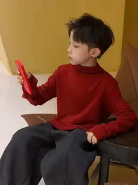 CHU YAO 【巨高级的红】秋冬季儿童休闲长袖打底衫百搭卫衣25055