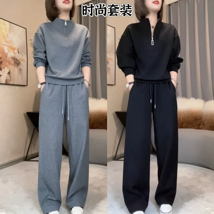 2025春季网红新款休闲时尚显瘦遮肉洋气减龄宽松韩版女士运动套装