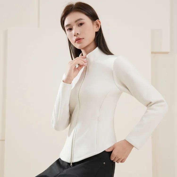 2025升级版石墨烯羊绒蚕丝蛋白小蛮腰口袋拉链修身显瘦保暖外套A