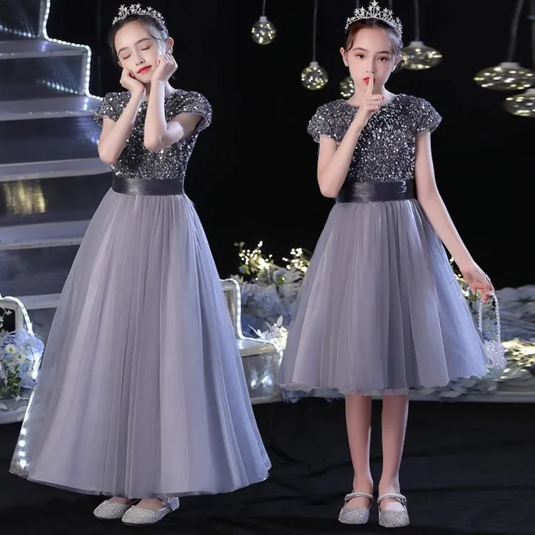 巴拉童年女童公主裙中小学生诗歌朗诵合唱团服装儿童钢琴演奏礼服