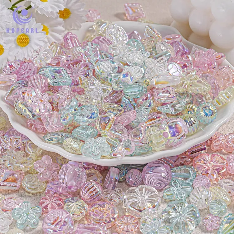 【海蒂】繁花绮梦混款16MM手工DIY透明彩色立体珠子繁花材料包