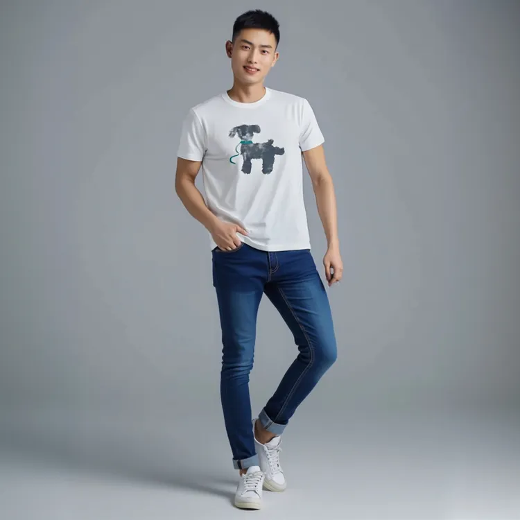 纯棉夏季新款爆款高级感痞帅纯棉T恤大气重磅轻奢痞帅男士t恤短袖