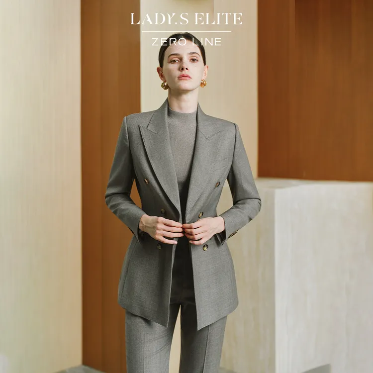 LadySElite【早8主理人】羊毛西装喇叭裤套装女2025秋季新款西服