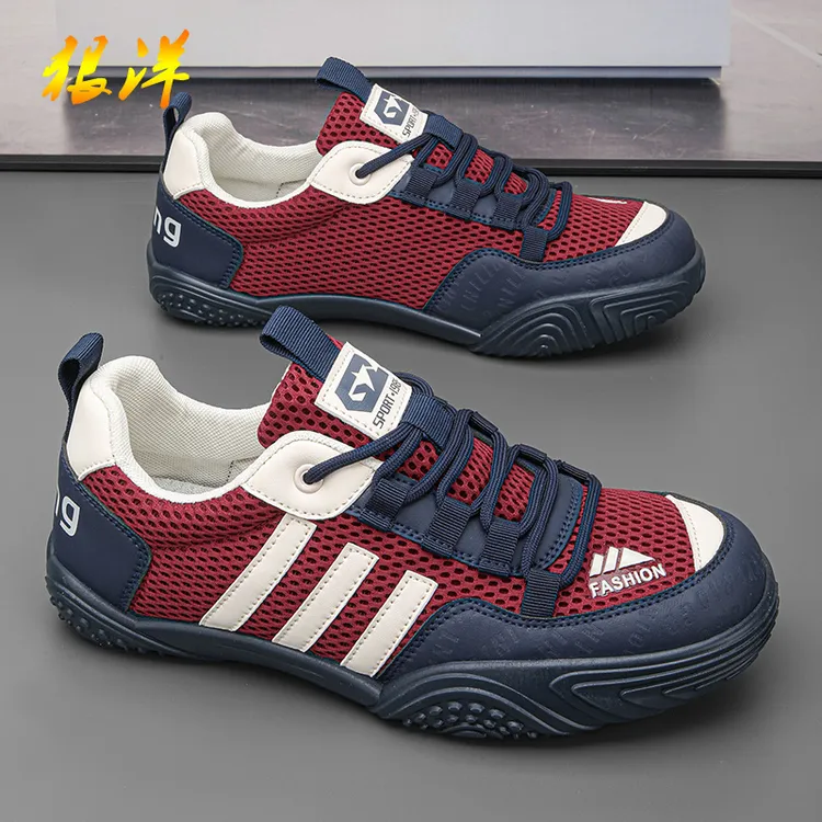 狠洋男鞋轻便透气镂空网面休闲板鞋户外时尚潮流防滑软底运动潮鞋