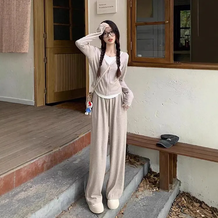 时尚着装~休闲运动套装秋冬季新款流行网红炸街卫衣阔腿裤两件套