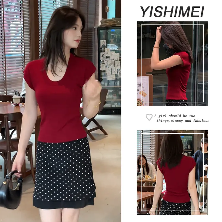 今年流行一整套女2025年夏季新款爆款气质简约百搭上衣短裙两件套