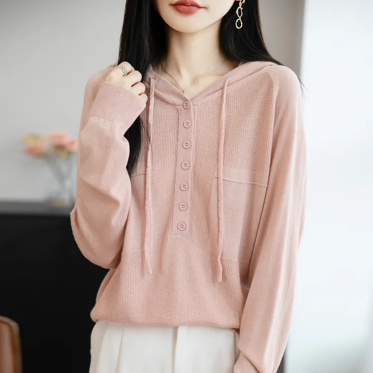 胖mm春秋大码连帽卫衣女士毛衣遮肚子显瘦上衣早秋内搭针织打底衫