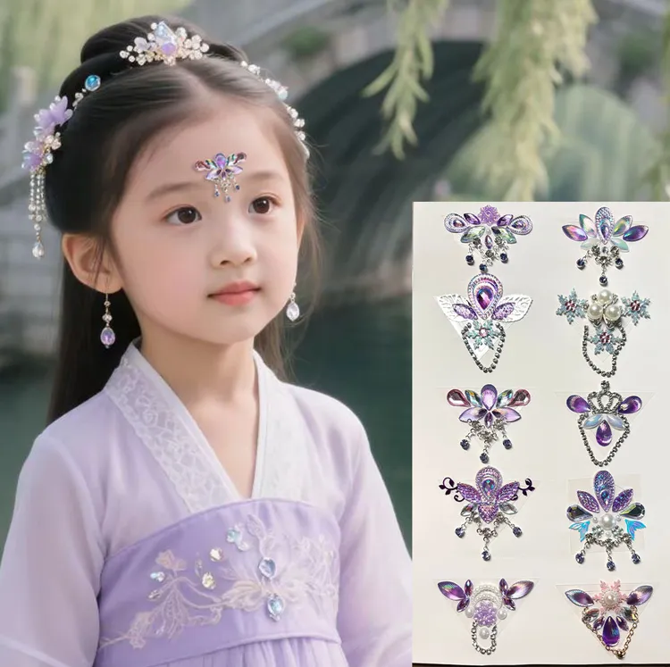 自带背胶立体水钻爆款面部彩绘眉心贴节日舞台化妆搭配眉心贴