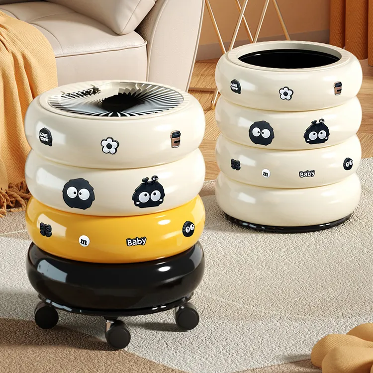 2025新款家用大号大容量带盖轻奢高档客厅卫生间厨房可移动垃圾桶