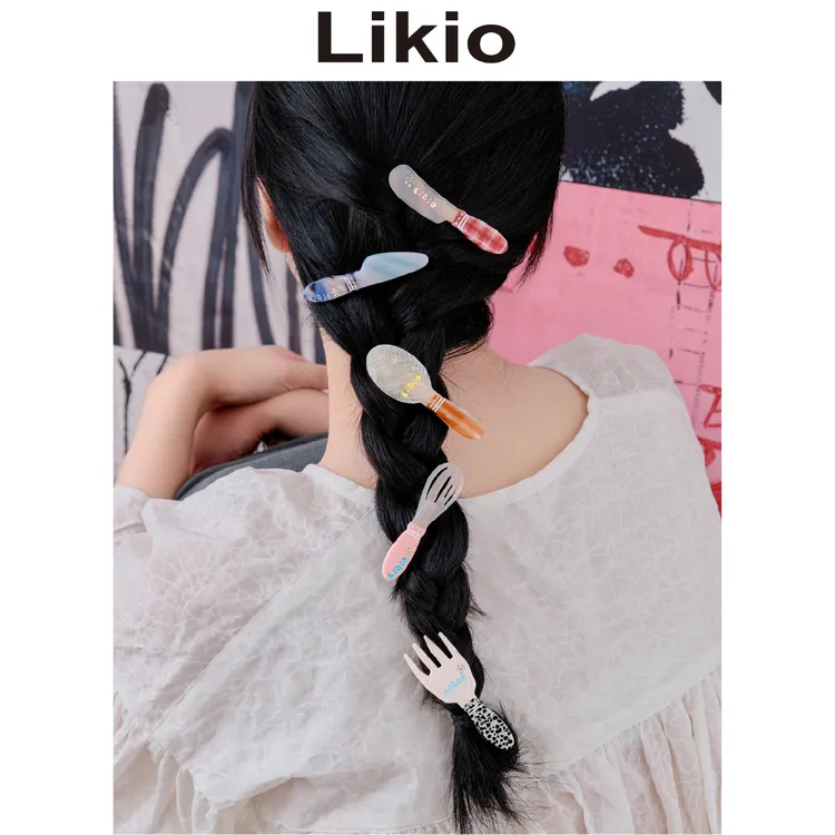 Likio 原创设计 自由厨房系列餐具边夹 发夹侧边发卡刘海子ins风