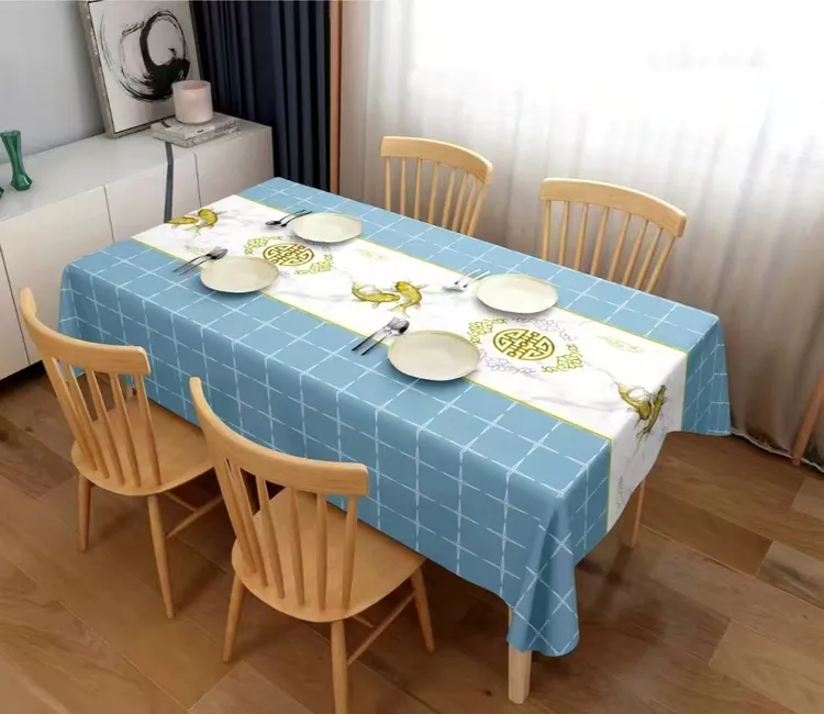 pu材质椭圆形长方形加厚防水防油防滑耐磨桌布餐桌布茶几布