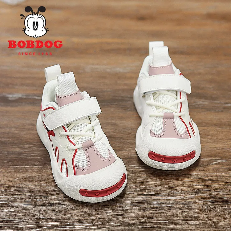 巴布豆女童鞋子网面透气2025春秋新款时尚潮流轻便软底儿童运动鞋